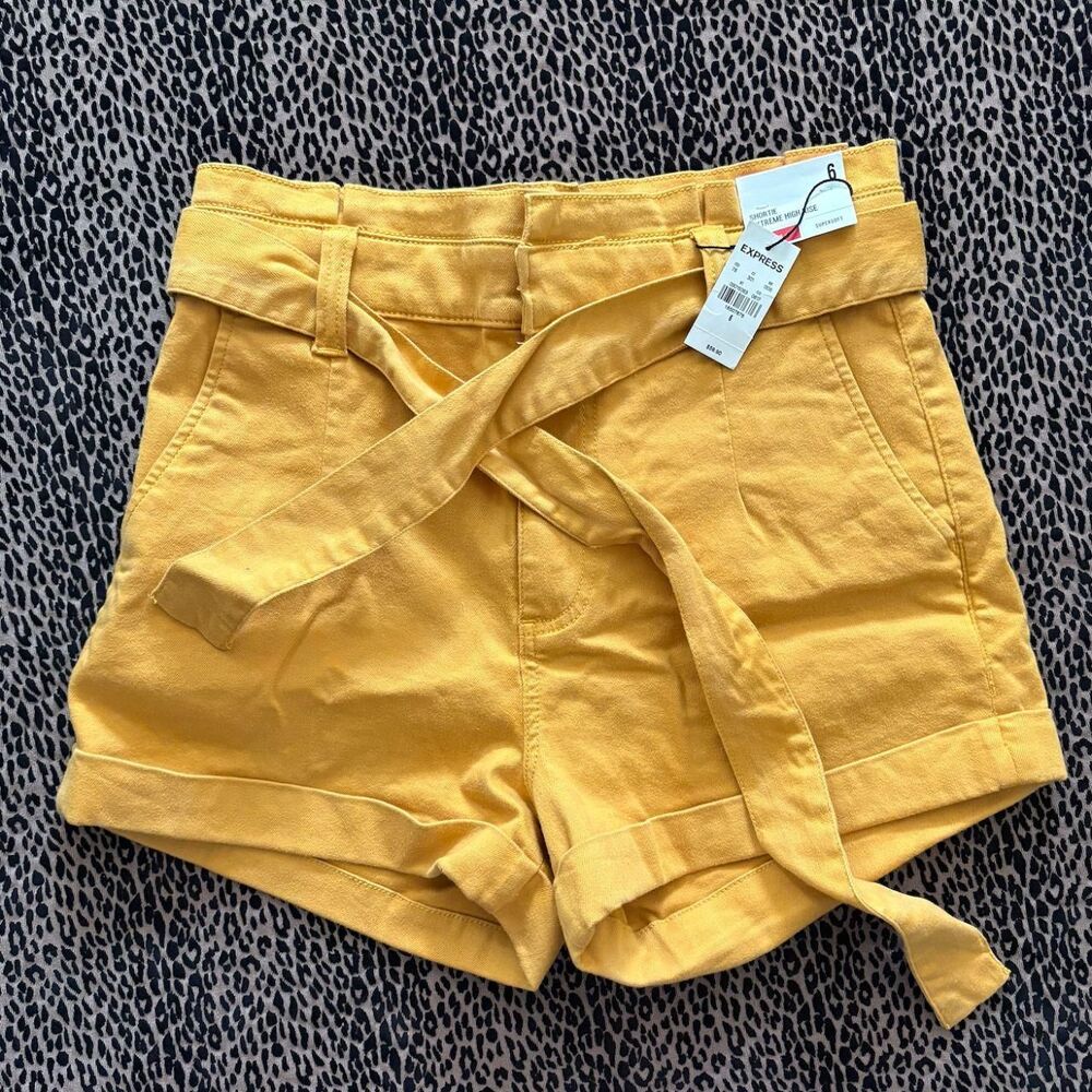 Express Women's Yellow Shorts